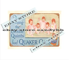 Quaker Oats Dionne Quints metal tin sign patent plaques