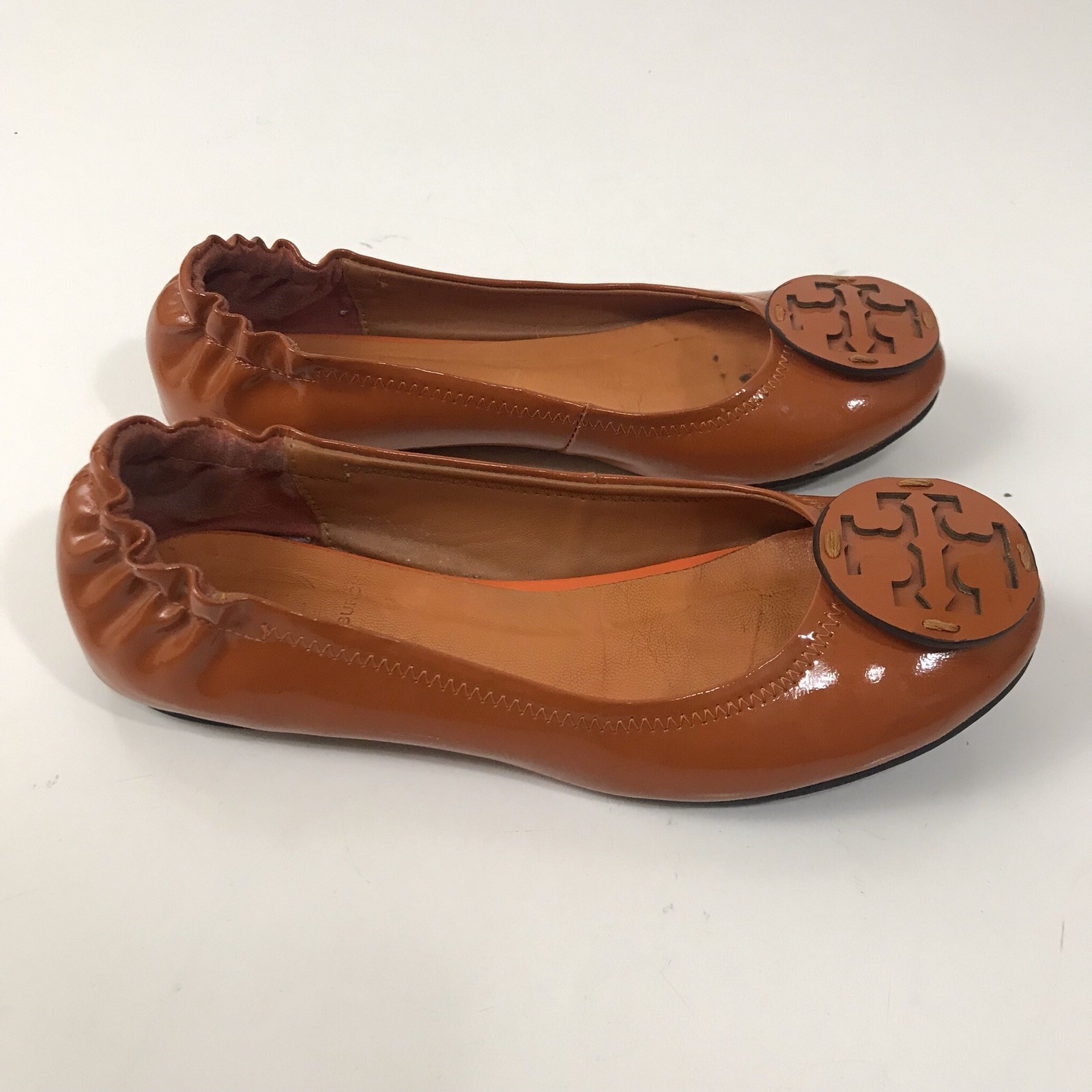 Tory Burch Reva Ballet Zapatos sin Taco 7 naranja charol Tory Burch Reva Ballet Zapatos sin Taco 7 naranja naranja naranja charol selección larga