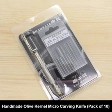 10PCS Wood Carving Chisel Tools Blade Micro Head Handmade Olive Hand Set