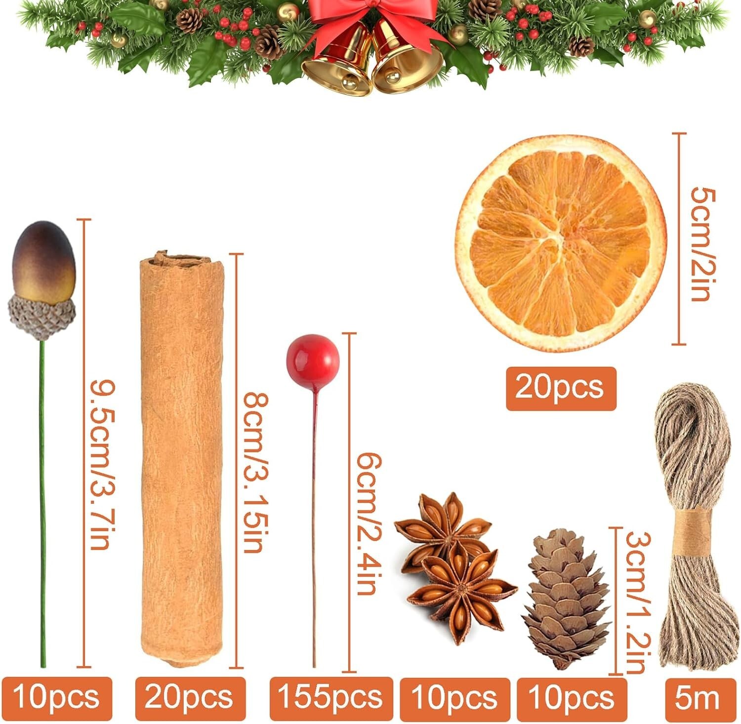 Christmas Wreath Making Supplies 235 Pcs Wreath Accessories Decoration