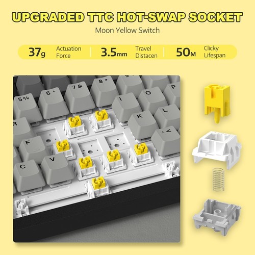 AJAZZ AK820 Type-C Wired Mechanical Gaming Keyboard with Knob Hot Swappable - Picture 12 of 30