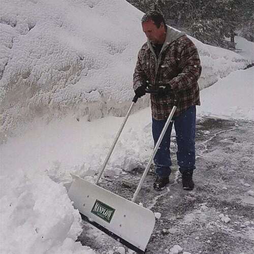 Manplow Pro32 Snow Shovel, 32 In W X Plastic Blade, 48 In L Aluminum Handle - Picture 2 of 3