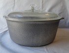 Vintage Meljax Ware Hammered Pebbled Cast Aluminum 4 Qt. Dutch Oven, Glass Cover