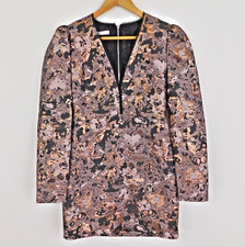 Mango Sculptured Evening Dress Size Small Black Bronze V-Neck Brand New