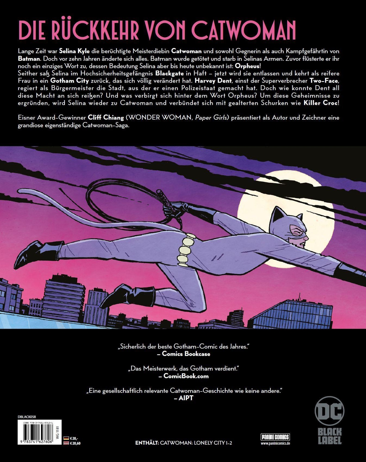 Thumbnail - Catwoman: Lonely City | Cliff Chiang | Bd. 1 (von 2) | Buch | 108 S. |