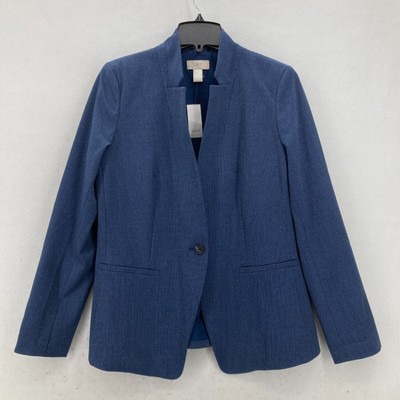 LOFT Outlet Blue Blazer Jacket Women's Size 8 Stretch Notch Collar Workwear NWT
