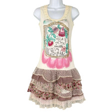 Poupee Chic Designer Tiered Layered Ruffle Sleeveless Cami Dress Size XS Spain