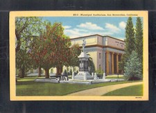 E2288 USA Municipal Audistorium San Bernardino Cal vintage postcard