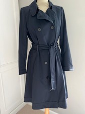 High Everyday Couture Coat Trench Coat £975 Navy Stature Uk12 Worn Twice Rp