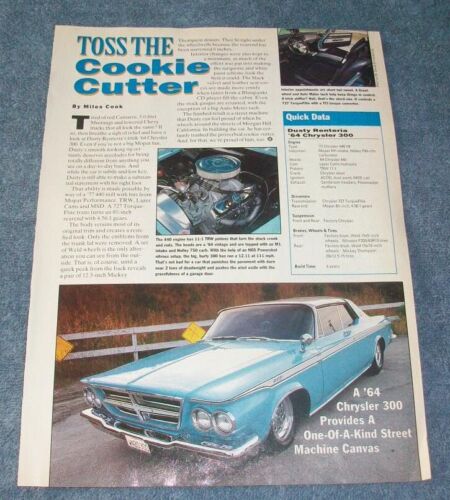 1964 Chrysler 300 Vintage Pro Street Article "Toss the Cookie Cutter" - Picture 1 of 1