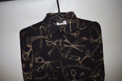 スカート MOSCHINO Printed Silk Shirt Vintage 90s MOSCHINO Silk Blouse Fruit and Vegetables Print