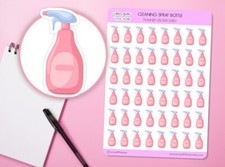 Cleaning Spray Bottle Planner Stickers | Chores Planner Sticker Sheet