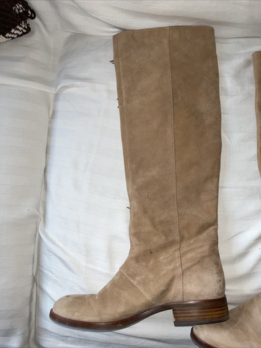 Stivali donna Sam Edelman Josephine scamosciati beige frange alte misura 8,5 - Foto 3 di 7