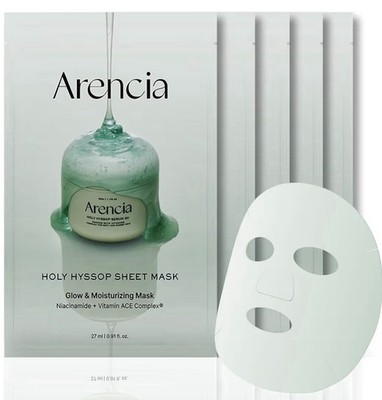 Arencia Holy Hyssop Sheet Mask Glow Moisturizing Hydrating 135 mL