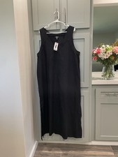 DKNY Women's Sleeveless Linen Dress NWT Size XL Black