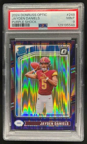 2024 Donruss Optic Jayden Daniels Purple Shock Rated Rookie #248 PSA 9