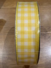 Member's Mark Wired Edge Premium Spring Ribbon, 1.5"W x 50yds Yellow Stripe