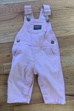Vintage OshKosh B'Gosh Pinstripe Overalls Pink 9 Months