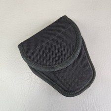 Bianchi Accumold Single Handcuff Pouch Case Black Nylon Hook Loop Closure