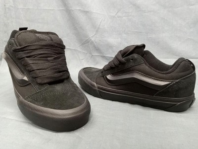 Vans Knu School Suede & Canvas Sneakers Triple Black Boys Size 7 NEW IN BOX!