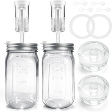 32 Oz Mason Jar Fermentation Kit, 2 Pack Fermentation Jars, Fermentation Lids, F