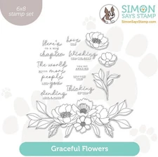 Simon Says Stamp Graceful Flowers Clwar Stamps Set Spring Wedding Bouquet