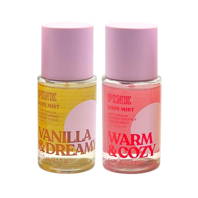 Victoria's Secret Pink Vanilla & Dreamy and Warm & Cozy Body Mist 2.5 oz 2pack
