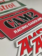 Lot of 3 Pairs Classic Racing Decals Stickers NHRA Tool Box. Castrol,Amsoil CAM2