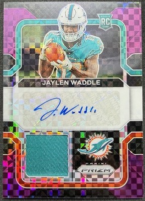 2021 Panini Prizm - Rookie Patch Auto Jaylen Waddle #RPA-9 Purple Power 15/49
