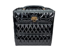Vintage Disc Mate by Casecraft Quilted Black Vinyl 45 RPM Record Storage Case