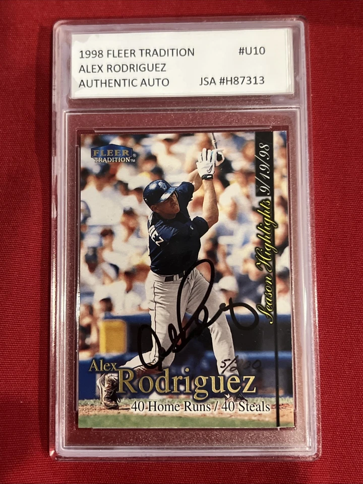 1998 Fleer Tradition Alex Rodriguez #U10 AUTOGRAPHED JSA Authentic Auto - Image 4 of 4