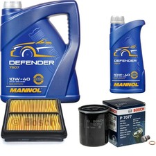BOSCH Inspektionspaket 6L MANNOL Defender 10W-40 für Honda CRX III 1.6 ESi 1.6i