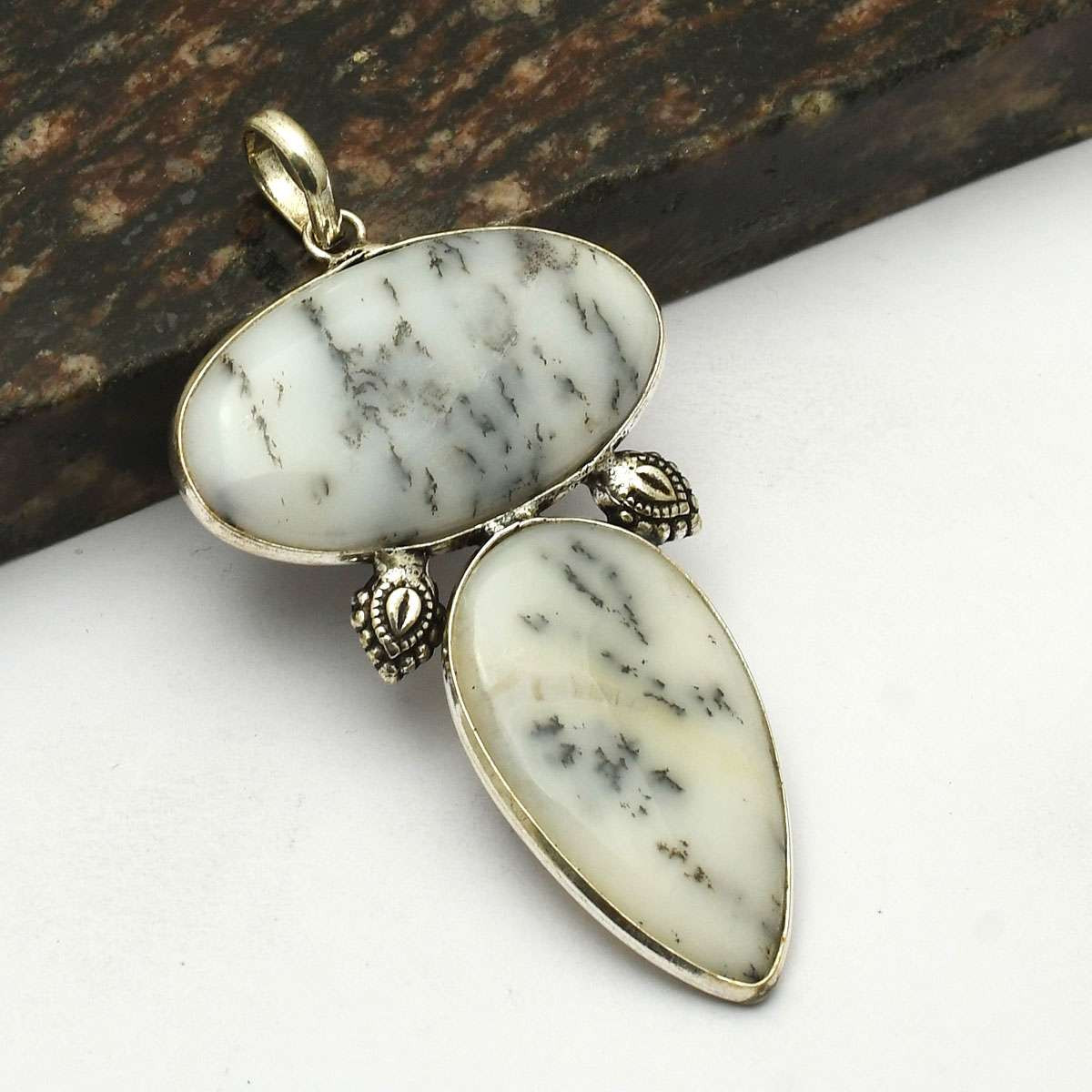 Dendrite Opal Gemstone Ethnic Pendant Jewelry Valentine Day Gift 2.88