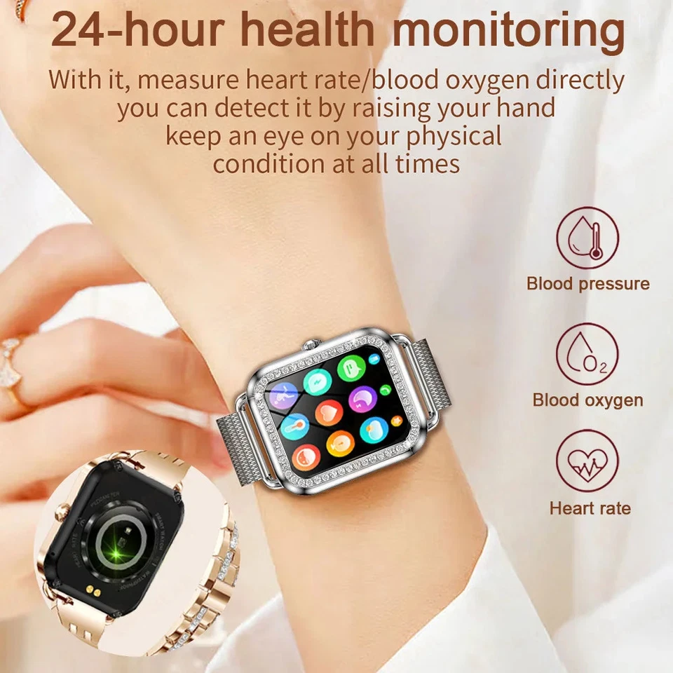 2025 Smart Watch For Women Diamond Bezel Bluetooth Call Sport Fitness Smartwatch - Image 4 of 4
