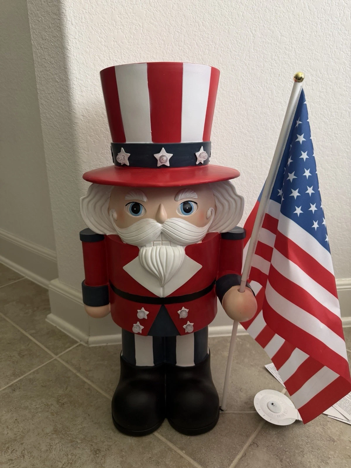Patriotic July 4th Light Up Nutcracker