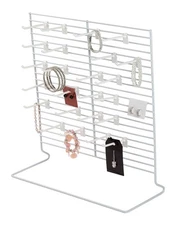 24-Peg White Wire Countertop Rack - 18"W x 20"H