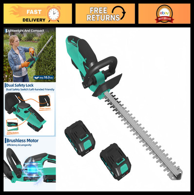 22.4'' Brushless Cordless Hedge Trimmer, 3000 SPM Dual Action Blade, 2 Batteries,