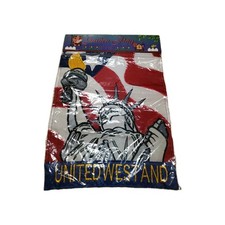 Vtg 2002 United We Stand Patriotic American Garden Flag Sealed New 12" 16"