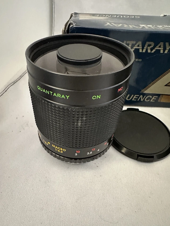 Vintage Quantaray 500mm f/8 Mirror Macro Lens with Caps And Case - Image 3 of 4