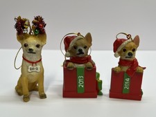 3 Chihuahua Christmas Ornaments
