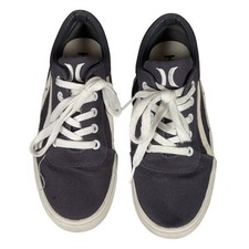 Hurley Mens Canvas Sneakers Shoes Navy White Stripe Lace Up Size US 6 EUR 38.5
