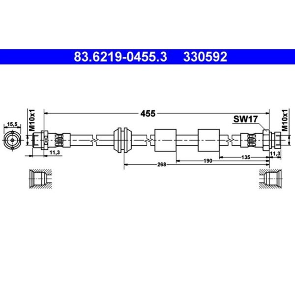 ATE Bremsschlauch Vorderachse Passend FÜR Ford Galaxy Seat Alhambra VW Sharan |-image