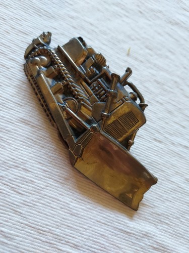 VINTAGE BARON BUCKLE SOLID BRASS "BULLDOZER" BELT BUCKLE 1978 #6092 - Picture 4 of 9