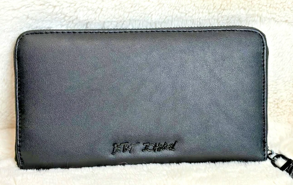 Cartera Muñequera Betsey Johnson Reina Araña Cremallera Alrededor Negra Halloween Gótico Punk Foto 4 de 4