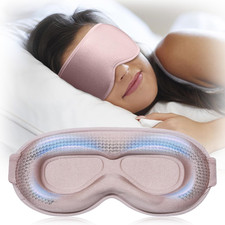 Weighted Blackout Sleep Mask for Women, 3D Contoured Sleep Mask with Lash-Friend
