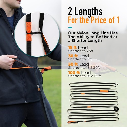 Durable 100ft Nylon Dog Leash with Control Handle - Safe Training for All Breeds - Picture 8 of 11