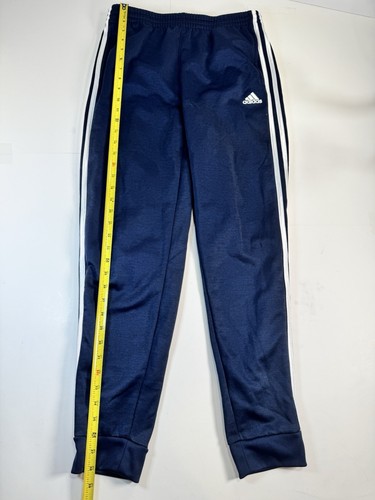 Adidas Youth Boy Tech Lined Jogger Pants Ribbed Cuffs Stretch Blue Size XL/18-20 - Picture 2 of 8