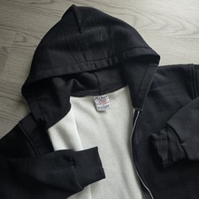 VTG 90s Pluma Thermal Lined Full Zip Hoodie Mens M Black Essential Grunge Goth