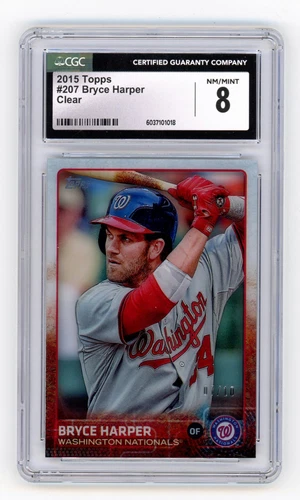 Bryce Harper 2015 Topps CLEAR Acetate SSP 7/10 CGC 8 #207