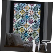  Frosted Window Film with Installation Tools 35.4" x 78.7" (with tools) Blue